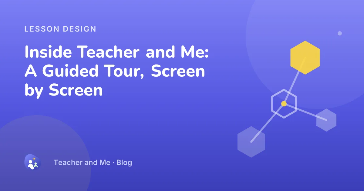 Winding practice path with milestone markers and a star, illustrated cover for “Inside Teacher and Me: A Guided Tour, Screen by Screen”